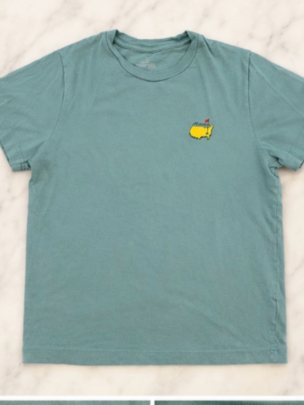 Masters Kids Augusta Georgia Logo T-Shirt Aqua Blue Size Medium (M) 100% Cotton
